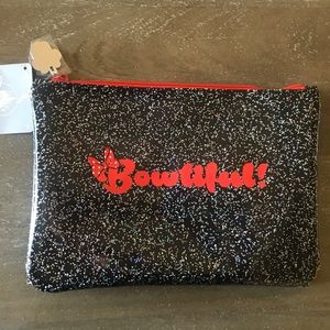NEW Disney Minnie Mouse “Bowtiful” Glitter Pouch